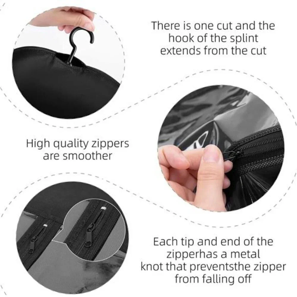 Hair Extension Wig Storage Bags with Hanger Set of 3 Dust Proof Closet Organizer